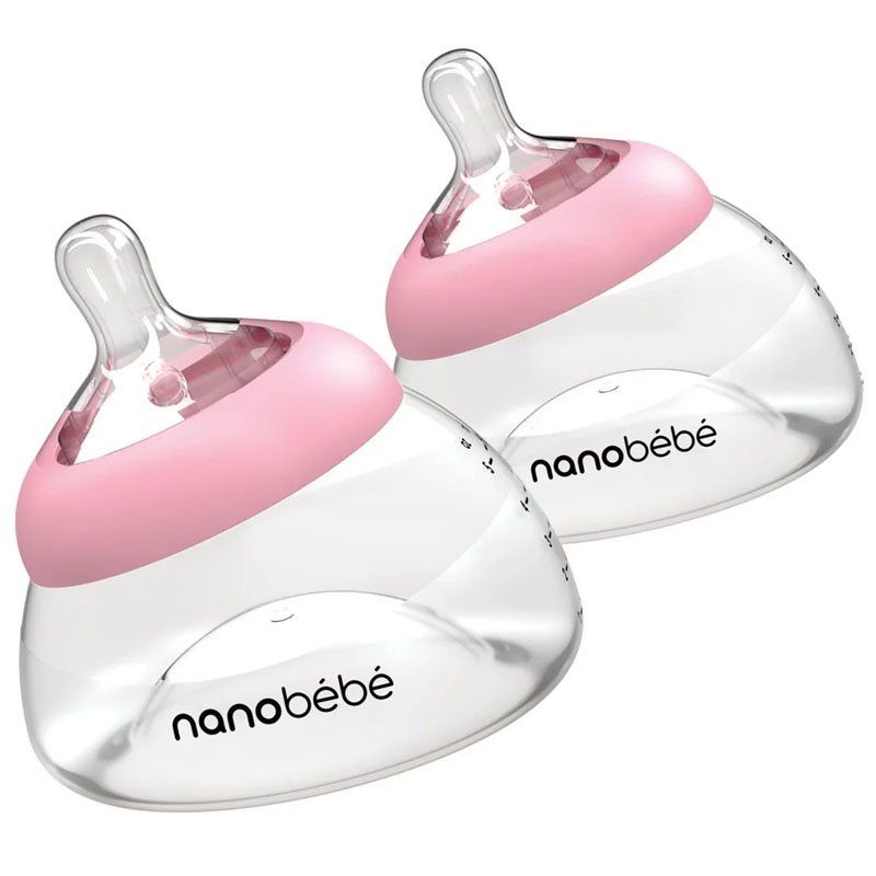 Brystmelkflaske, Nanobébé, Rosa, 150 ml, 2pk Gen 2