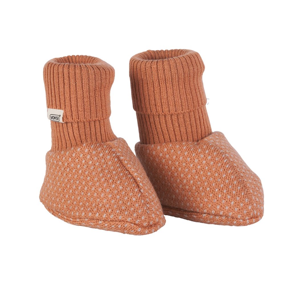 Voksi® Wool, Merinoull Tøfler, Jacquard Sandstone Peach