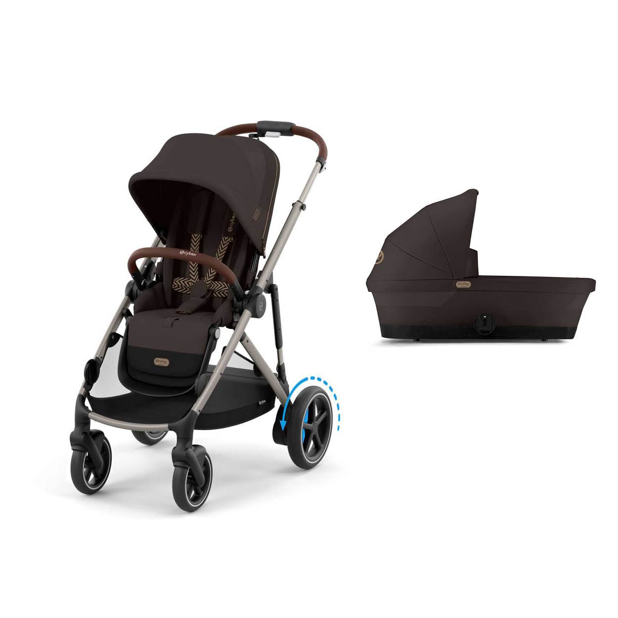 Cybex E-Gazelle, Chocolate Brown, Komplett barnevogn