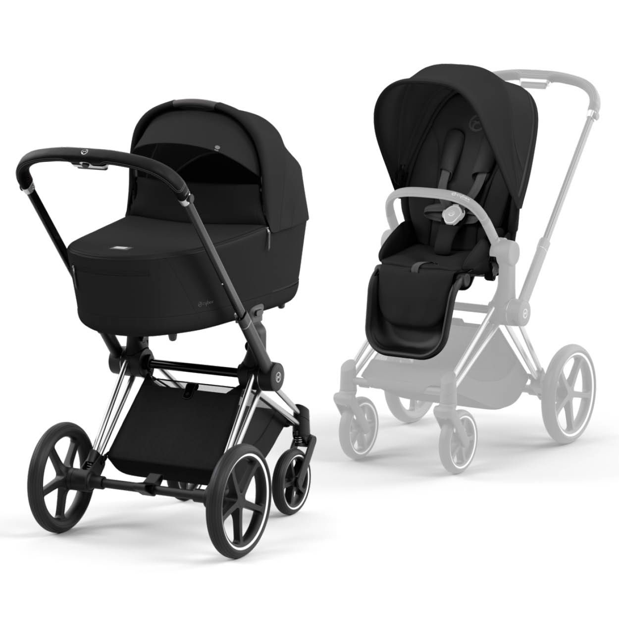 Cybex Priam, Chrome Black/Sepia Black, Komplett barnevogn