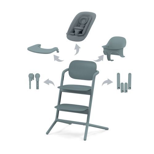 Spisestol, Cybex, Lemo 4-in-1, Stone Blue, Inkl Læringstårnsett