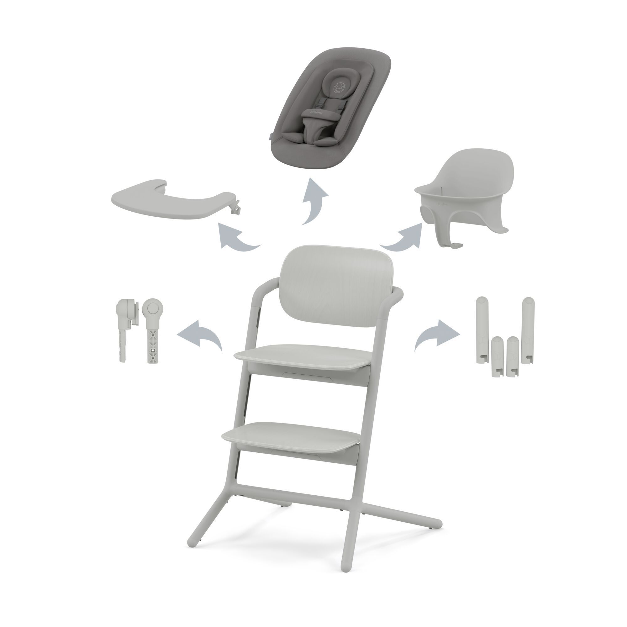Spisestol, Cybex, Lemo 4-in-1, Suede Grey