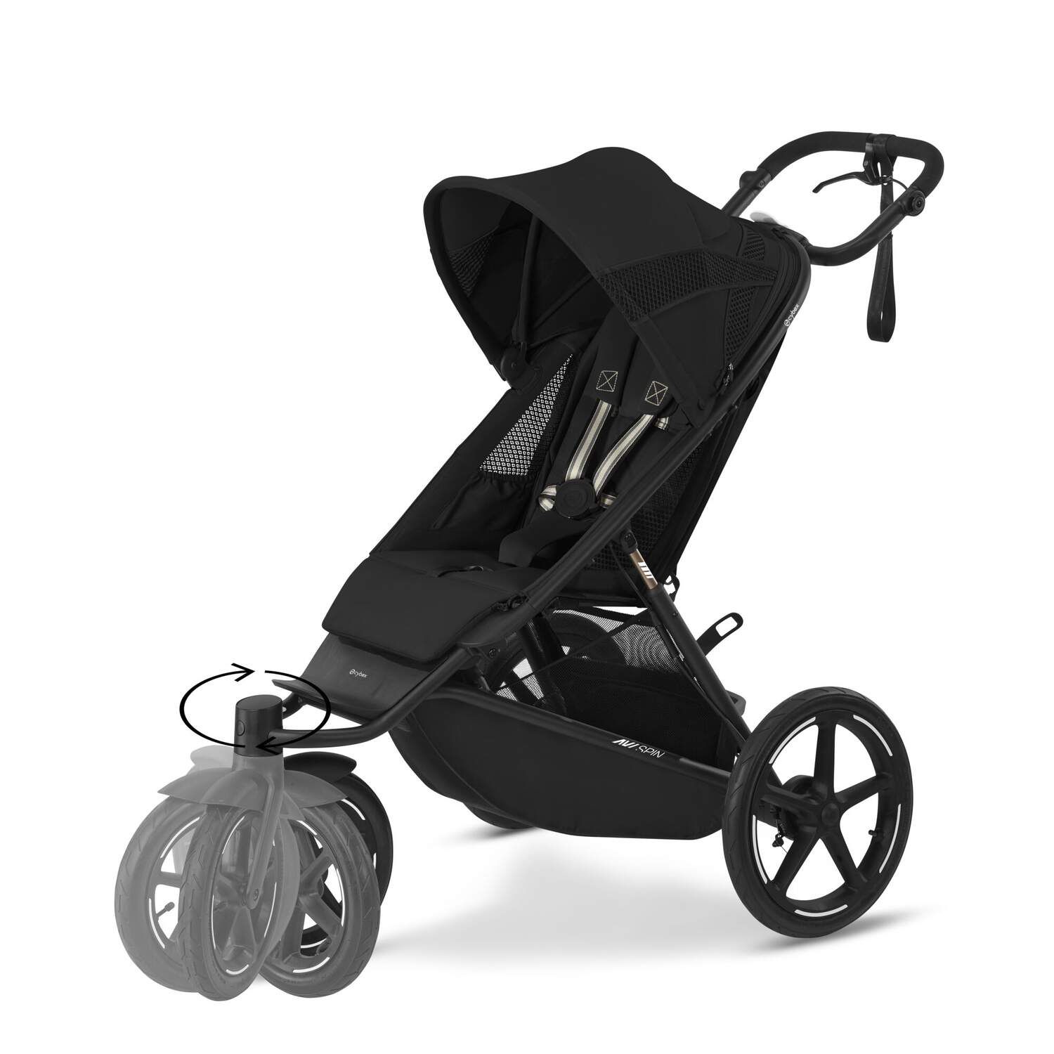 Cybex Avi Spin, BLK Moon Black, Barnevogn - Utstillingsmodell