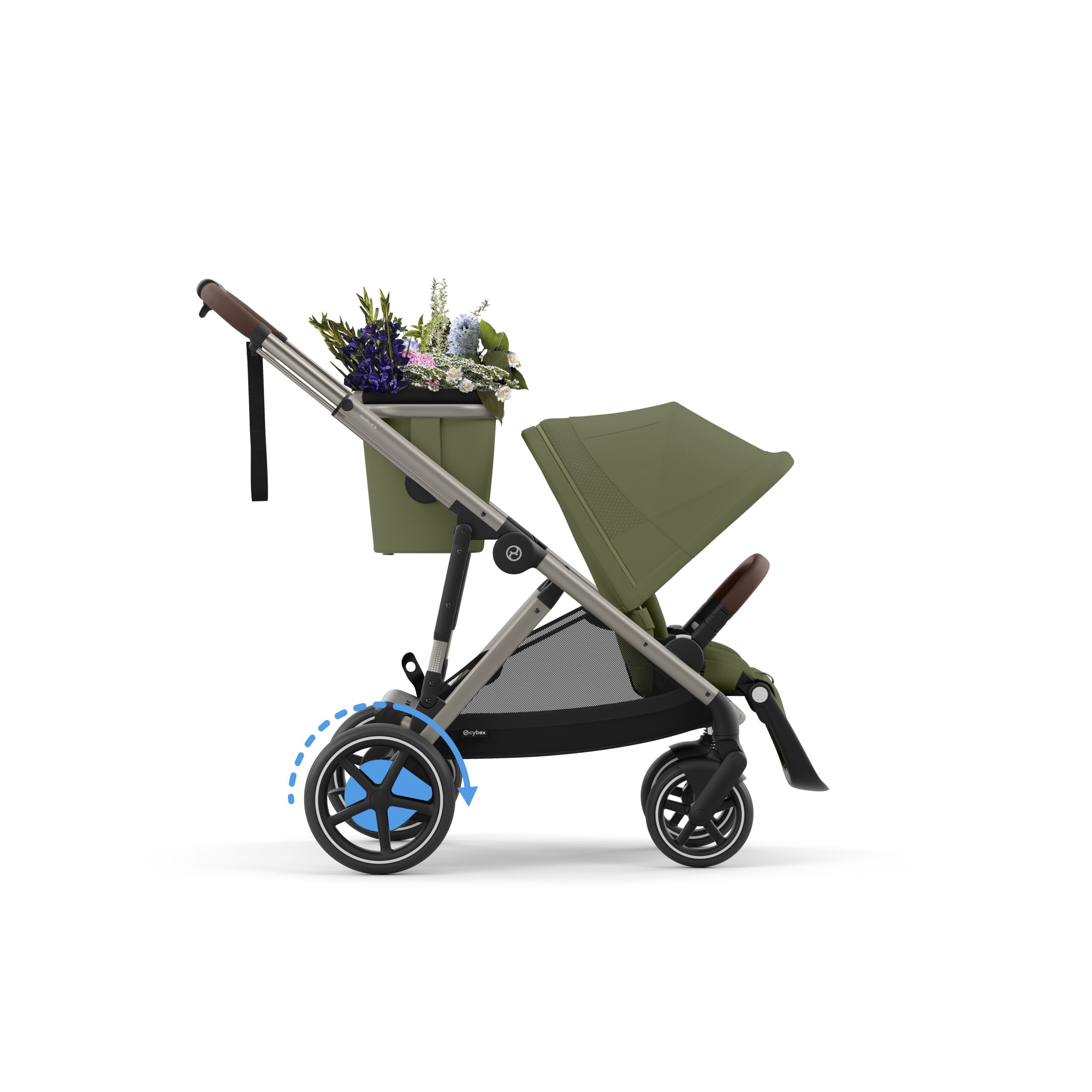 Cybex eGazelle S, TPE, Moss Green Khaki, Barnevogn