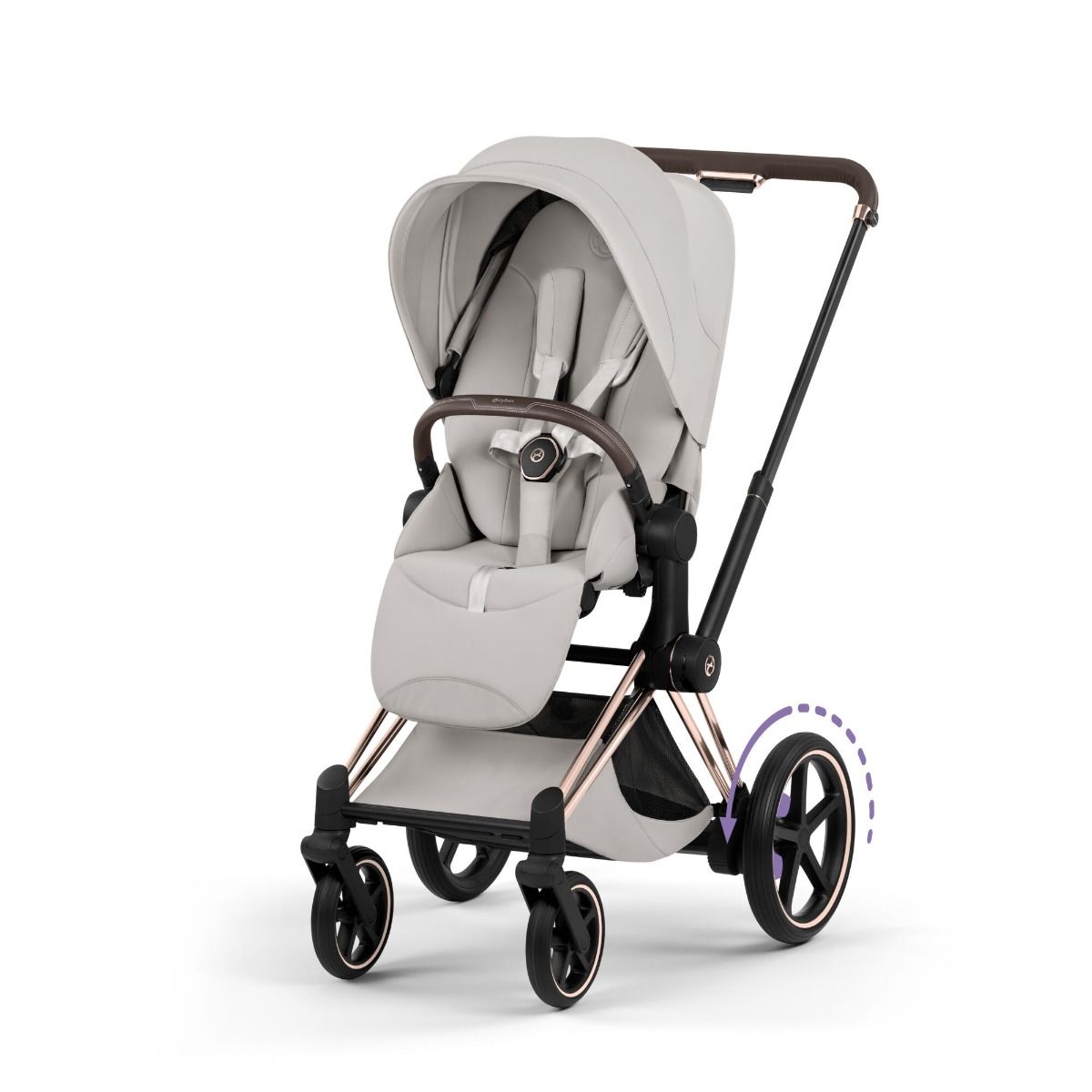 Cybex ePriam, Style Collection, Komplett Barnevogn, New Generation, Rose Gold/City Grey