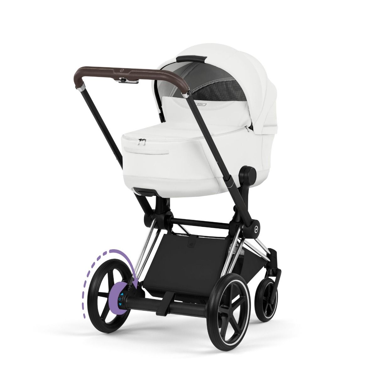 Cybex ePriam, Style Collection, Komplett Barnevogn, New Generation, Chrome/Off White
