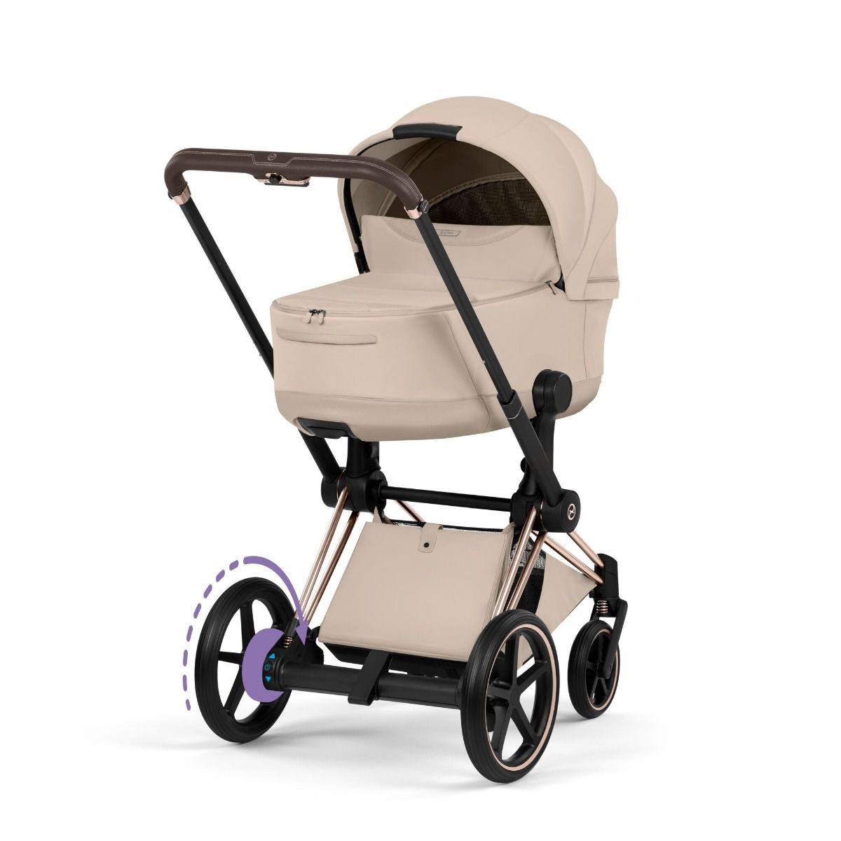 Cybex ePriam, Style Collection, Komplett Barnevogn, New Generation, Rose Gold/Cozy Beige