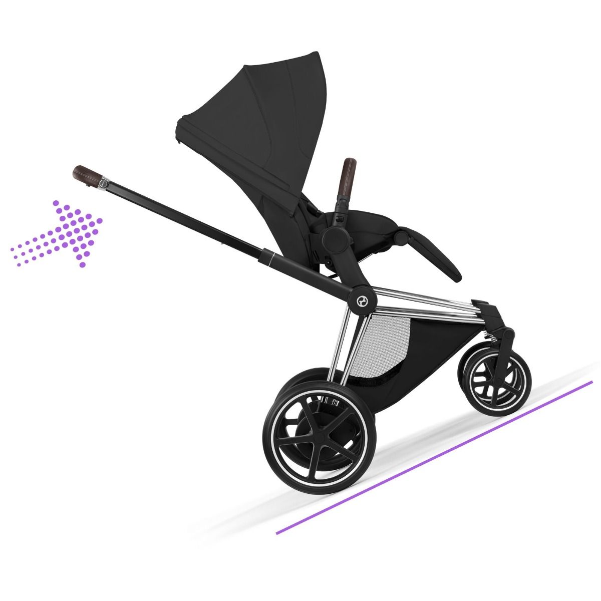 Cybex ePriam, Style Collection, Komplett Barnevogn, New Generation, Chrome/Sepia Black
