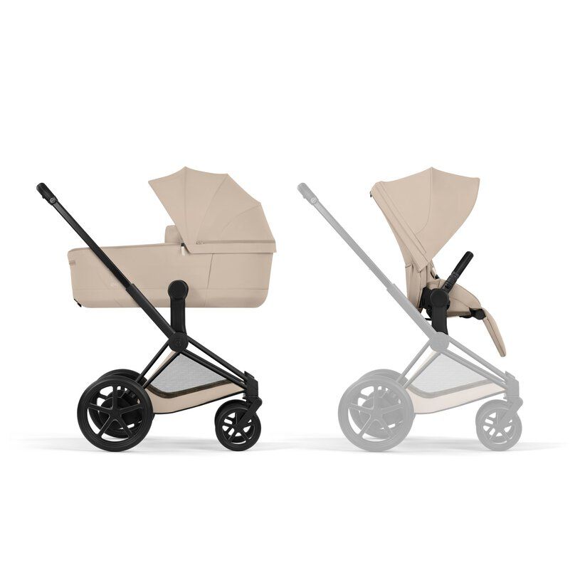 Cybex ePriam, Matt Black/Cozy Beige, Komplett barnevogn, New Generation