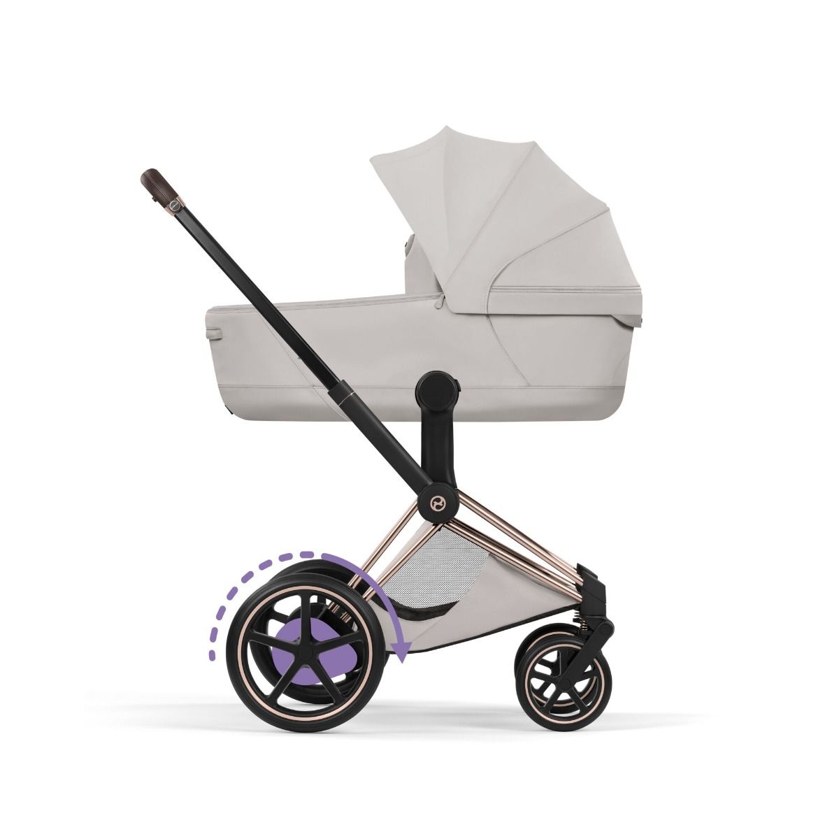 Cybex ePriam, Style Collection, Komplett Barnevogn, New Generation, Rose Gold/City Grey
