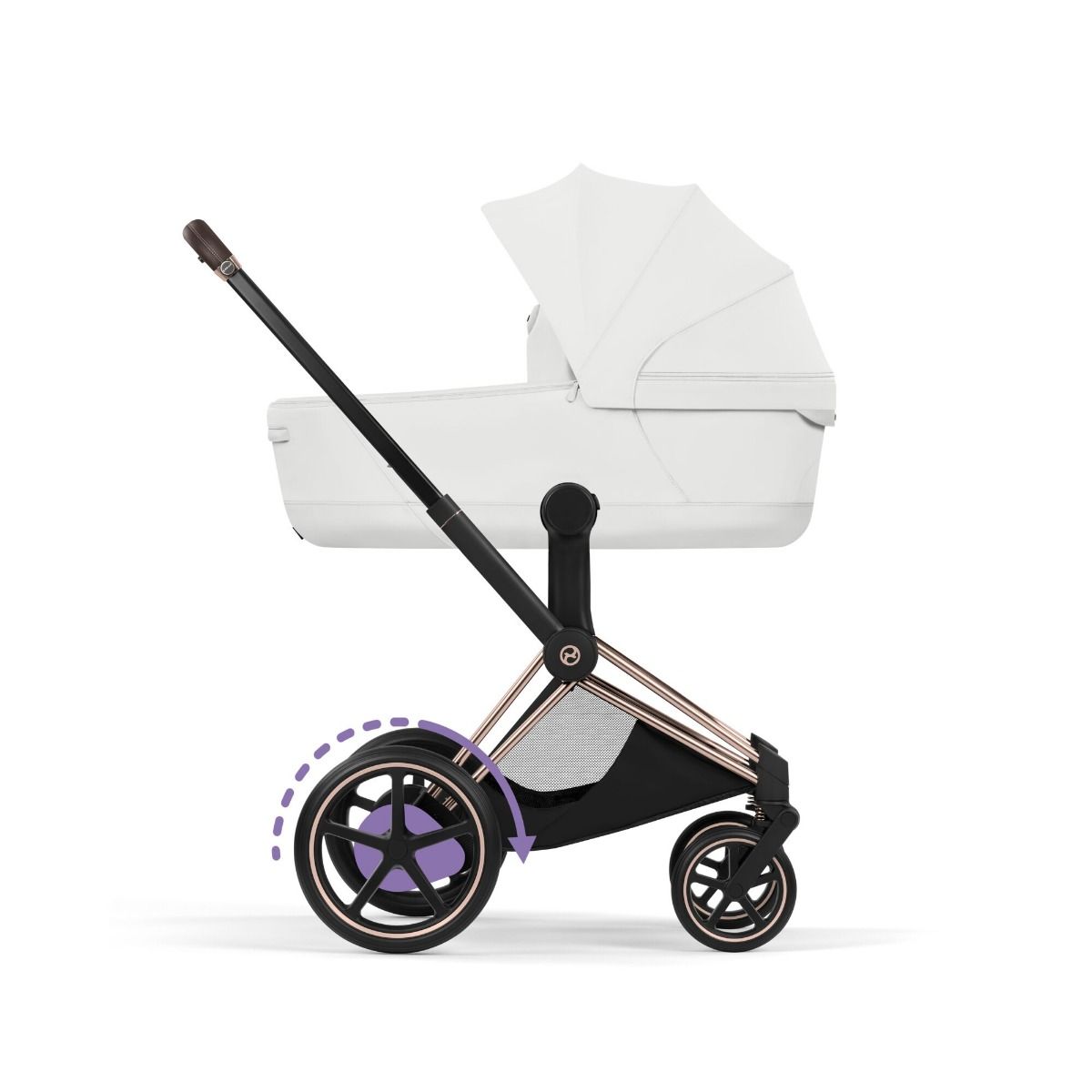 Cybex ePriam, Style Collection, Komplett Barnevogn, New Generation, Rose Gold/Off White