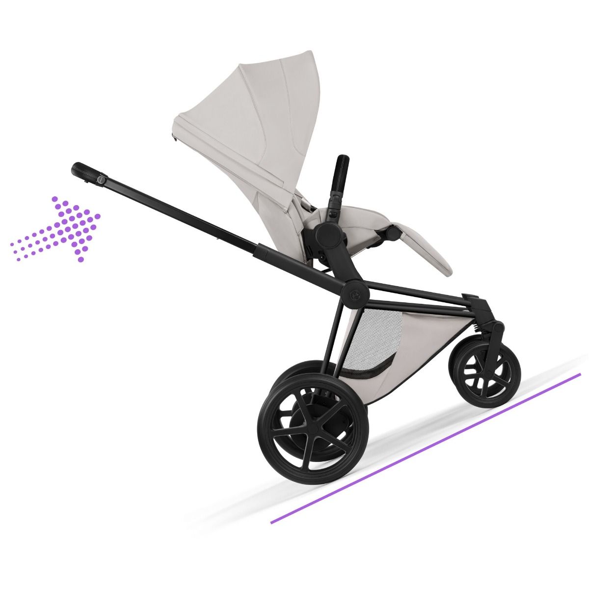 Cybex ePriam, Style Collection, Komplett Barnevogn, New Generation, Matt Black/City Grey