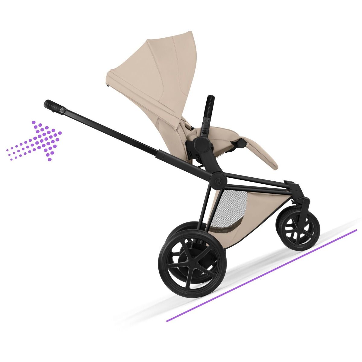 Cybex ePriam, Style Collection, Komplett Barnevogn, New Generation, Matt Black/Cozy Beige