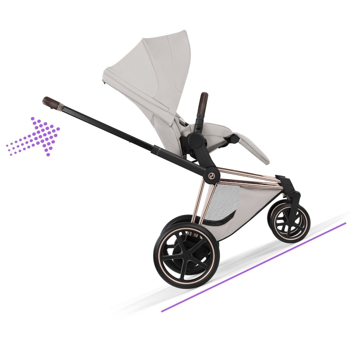 Cybex ePriam, Style Collection, Komplett Barnevogn, New Generation, Rose Gold/City Grey