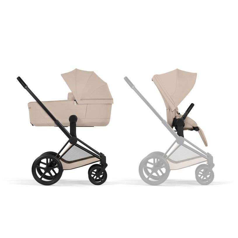 Cybex Priam, Matt Black/Cozy Beige, Komplett barnevogn, New Generation