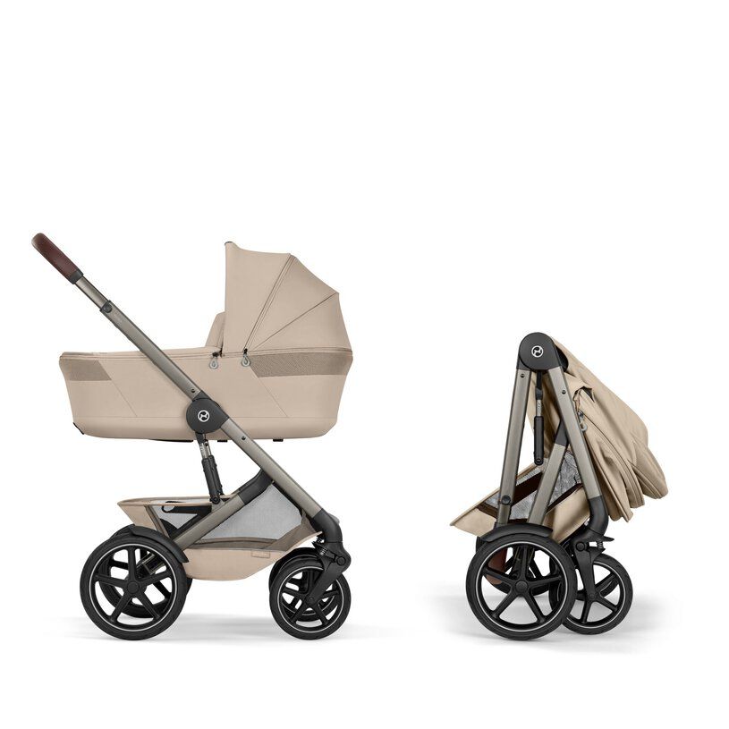 Komplett vogn Cybex Talos S Lux, 2026, Almond Beige Ink. Liggedel