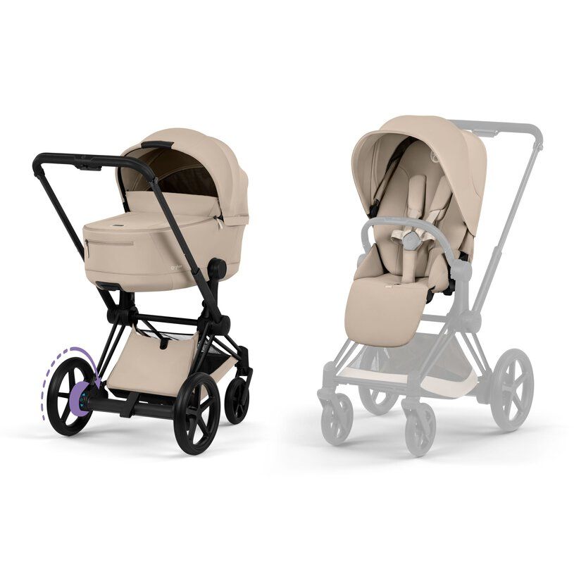 Cybex ePriam, Matt Black/Cozy Beige, Komplett barnevogn, New Generation