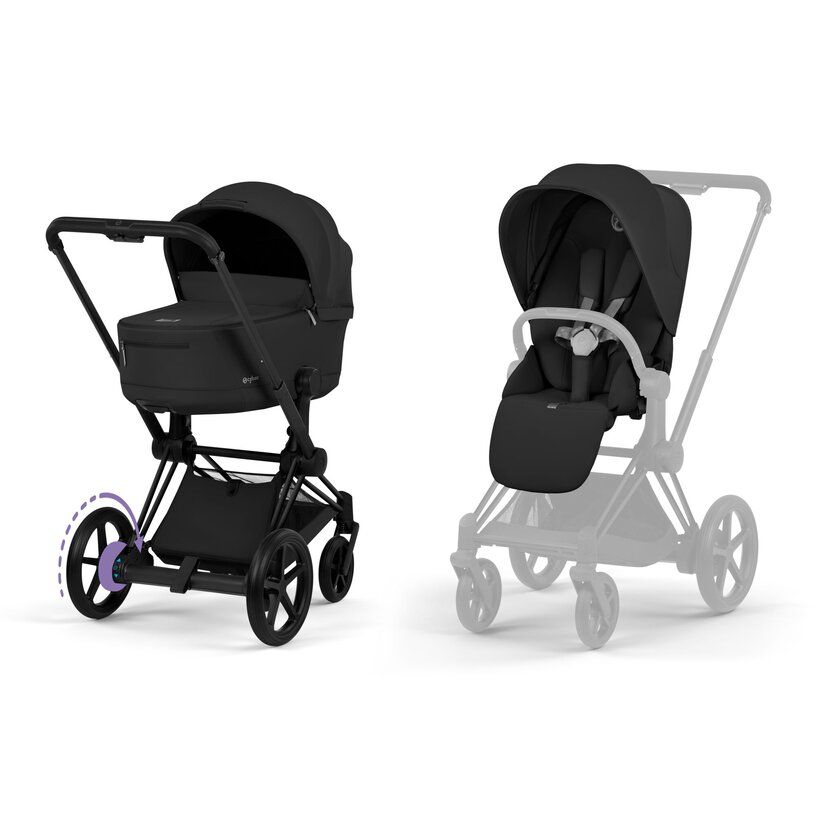 Cybex ePriam, Matt Black/Sepia Black, Komplett barnevogn, New Generation
