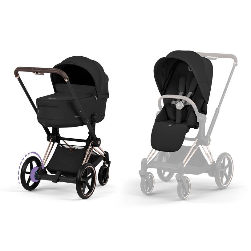 Cybex ePriam, Rose Gold/Sepia Black, Komplett barnevogn, New Generation