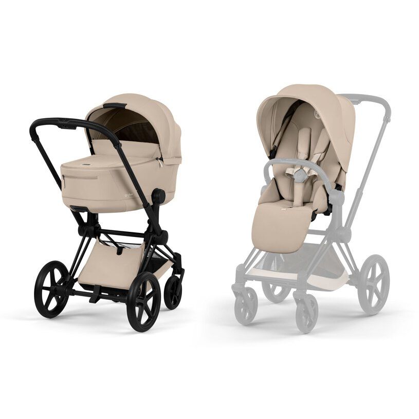 Cybex Priam, Matt Black/Cozy Beige, Komplett barnevogn, New Generation