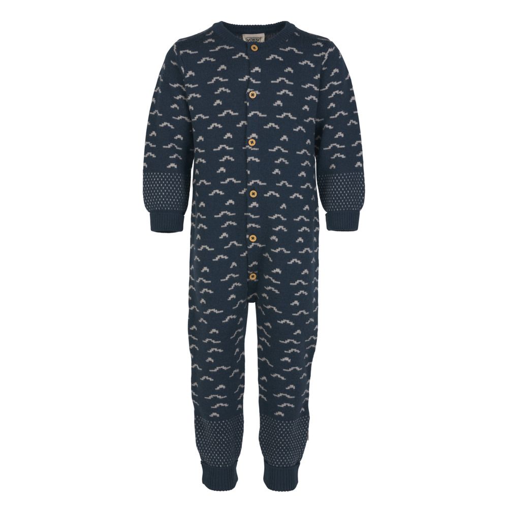 Voksi® Wool, Merinoull Jumpsuit Jacquard, Poppy Blue