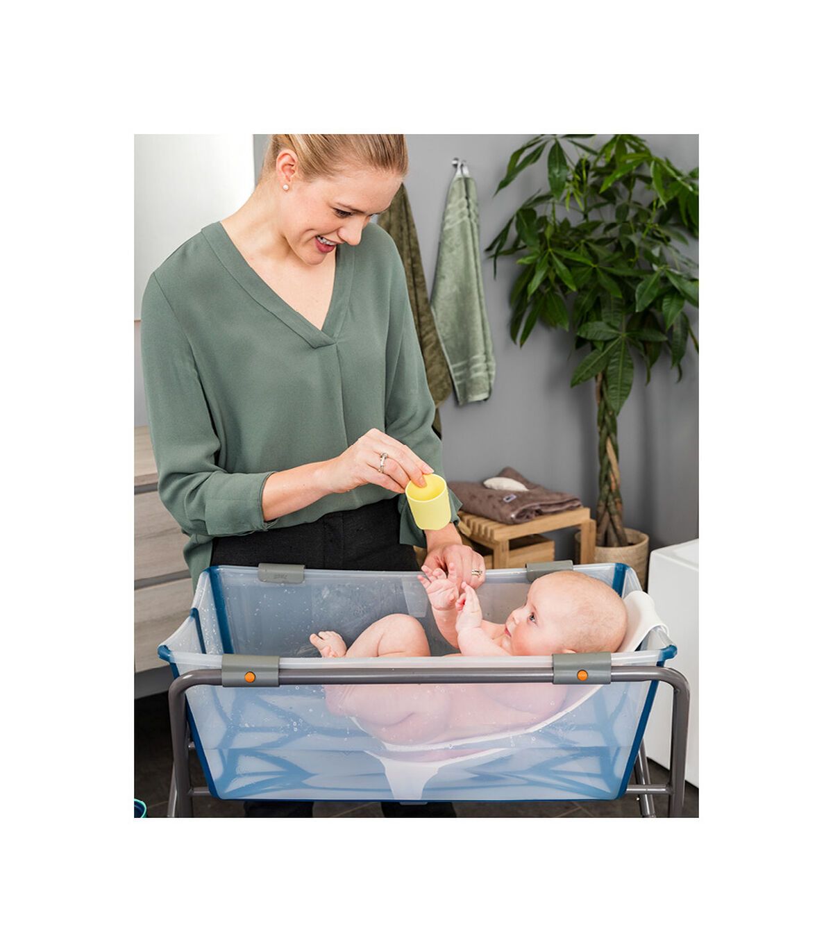 Stokke® Flexi Bath inkl. newborn support, Transparent Green