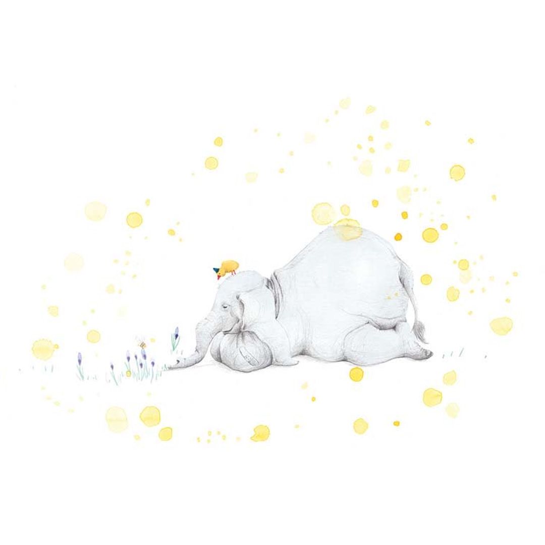Poster, Tails, Elefanten og bia, 21x30 cm