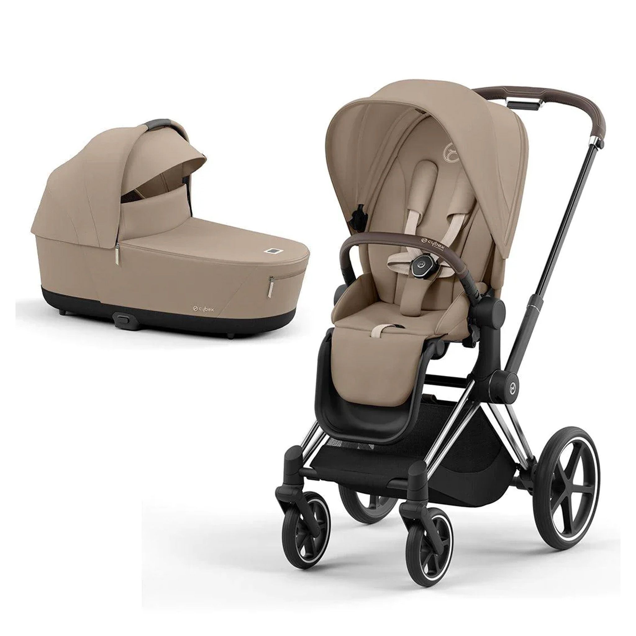 Cybex e-Priam, Chrome Brown/Cozy Beige, Komplett barnevogn