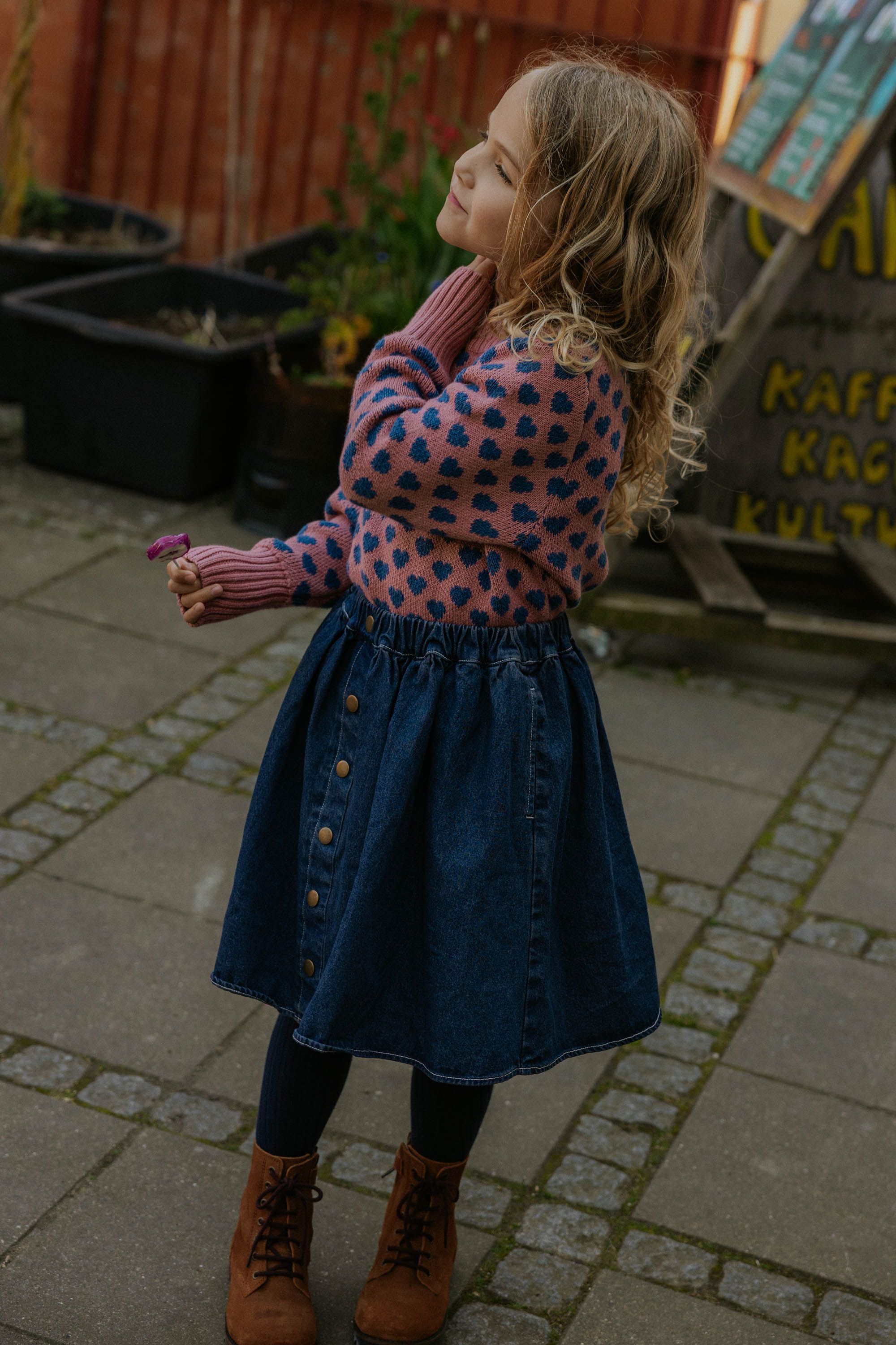 Skjørt, Fliink, Don, Dark Denim Blue