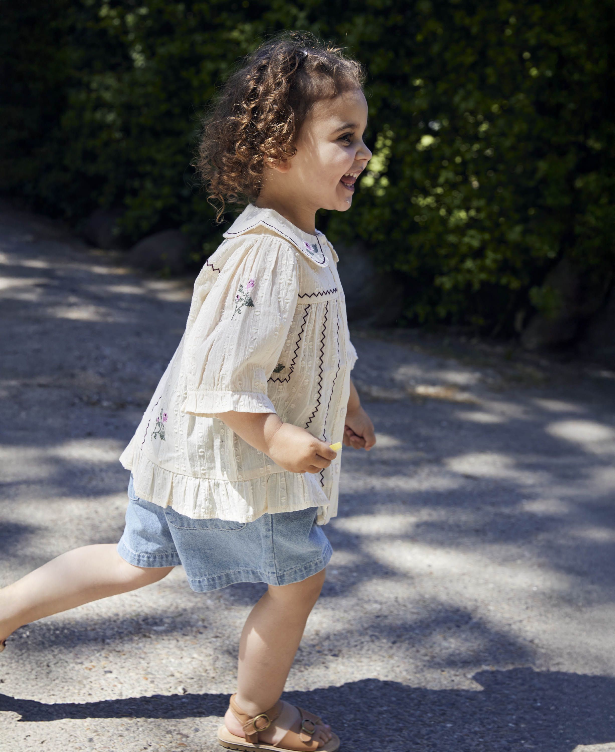 Fliink Dobby Rose Bluse, Sandshell