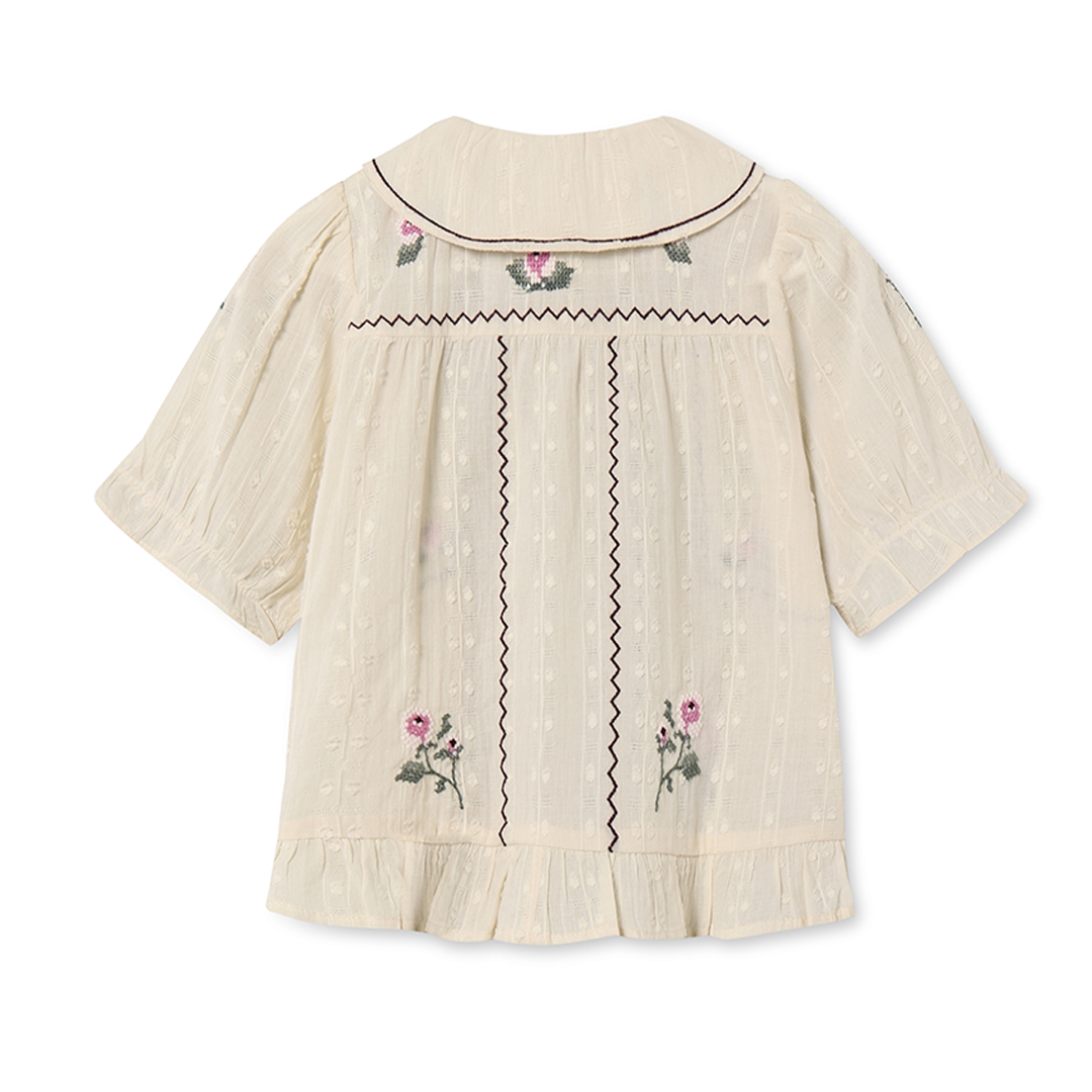 Fliink Dobby Rose Bluse, Sandshell