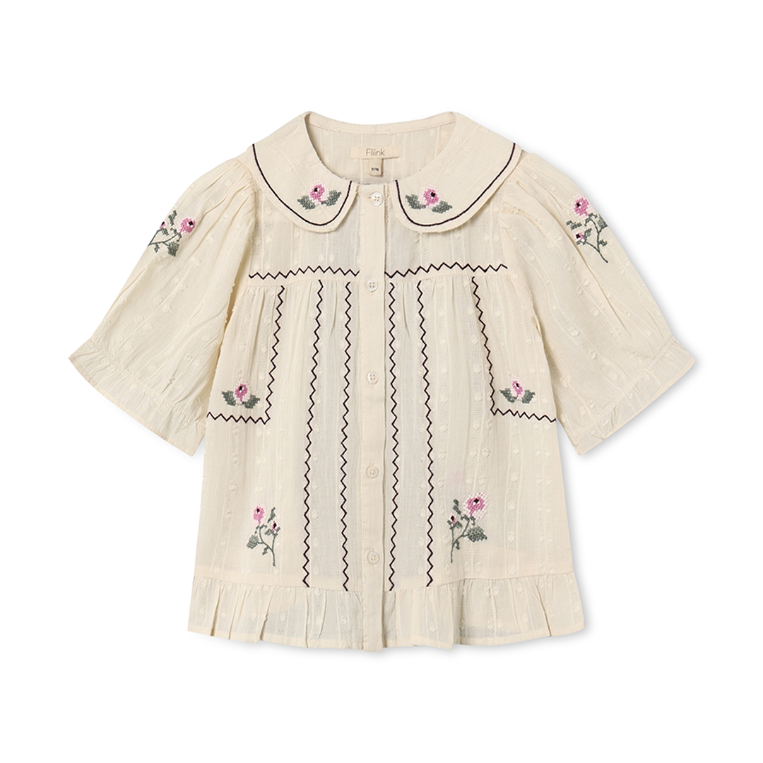 Fliink Dobby Rose Bluse, Sandshell