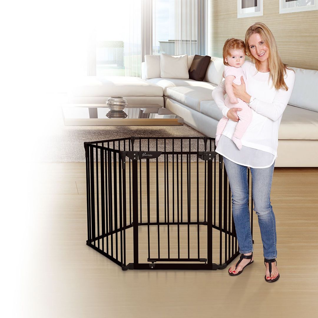 Dreambaby Sikkerhetsgrind 3i1 m/6 seksjoner, sort