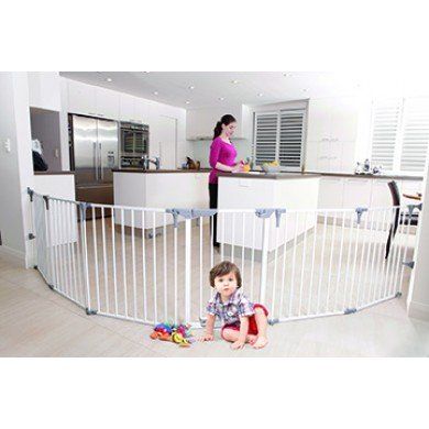Dreambaby Sikkerhetsgrind 3i1 m/6 seksjoner, hvit