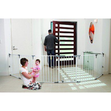 Dreambaby Sikkerhetsgrind 3i1 m/6 seksjoner, hvit