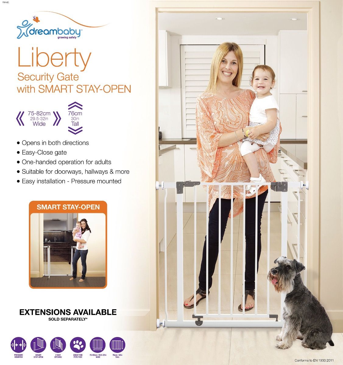 Dreambaby Liberty sikkerhetsgrind pressmontert
