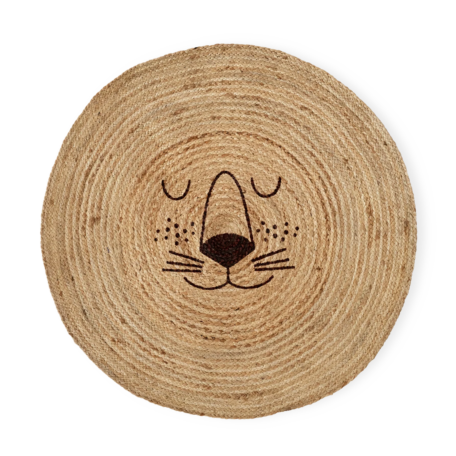 Gulvmatte i jute med løvemotiv, Rice