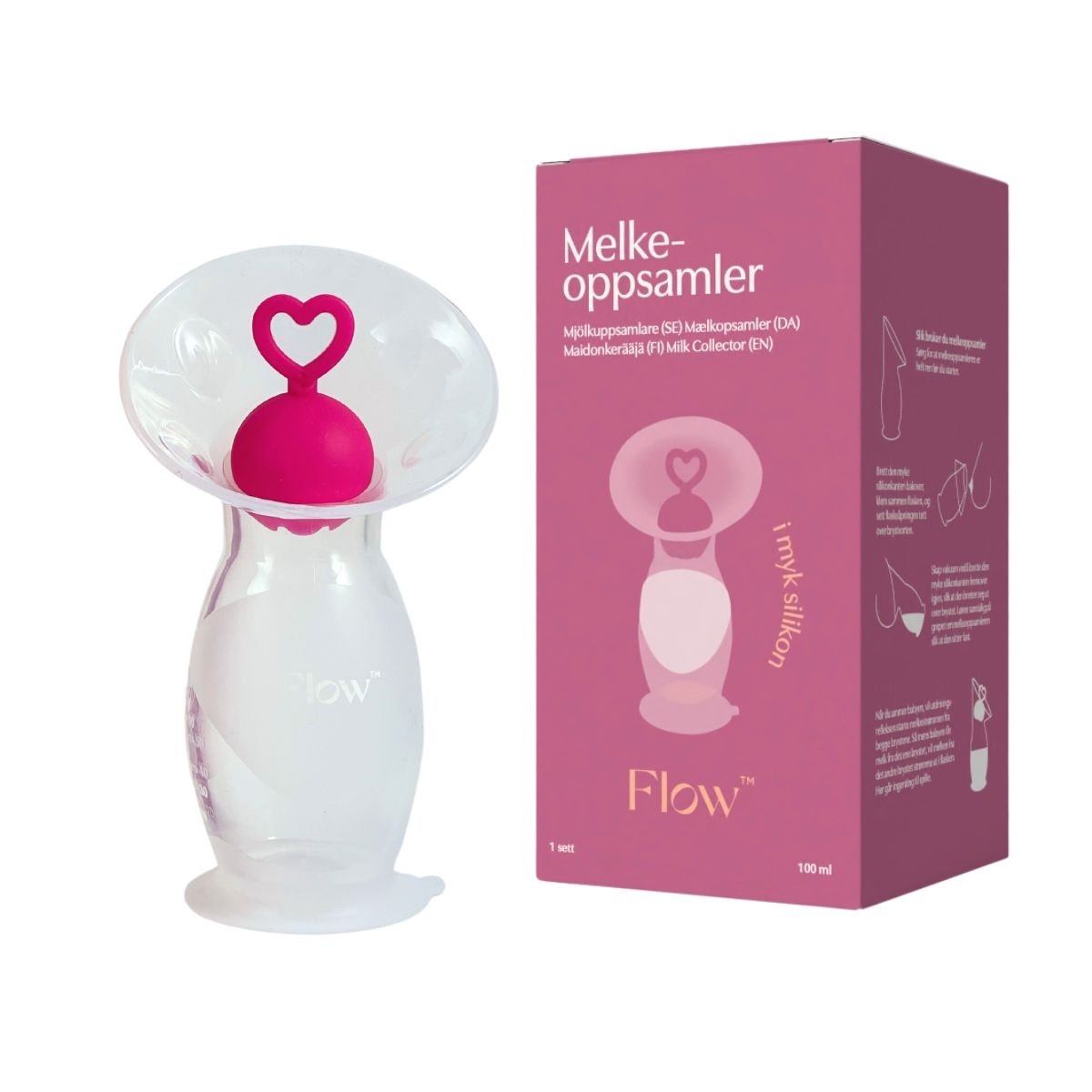 Flow Melkeoppsamler m/silikonstopper - 1pk