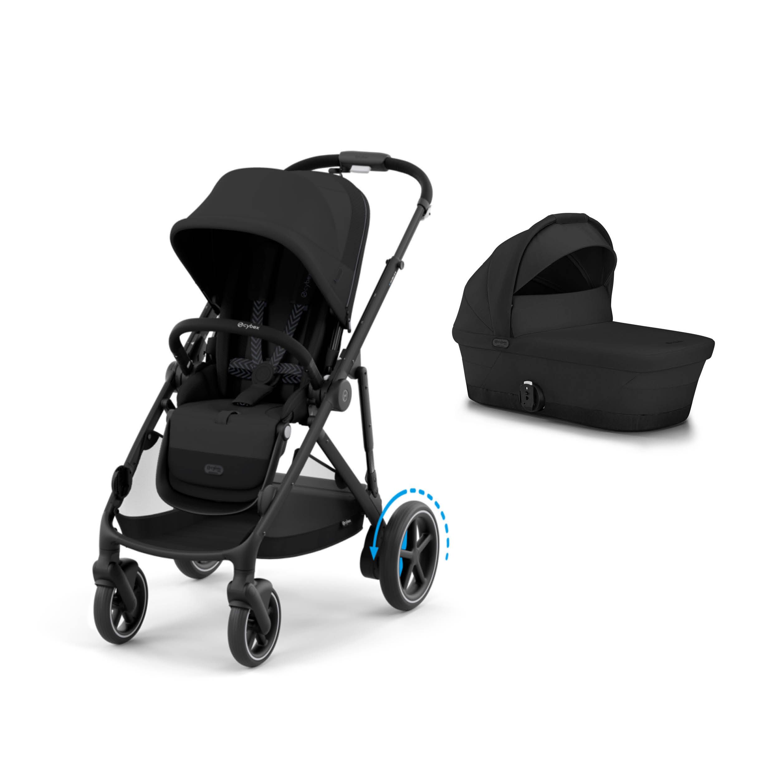 Cybex eGazelle S, BLK, Moon Black, Komplett barnevogn