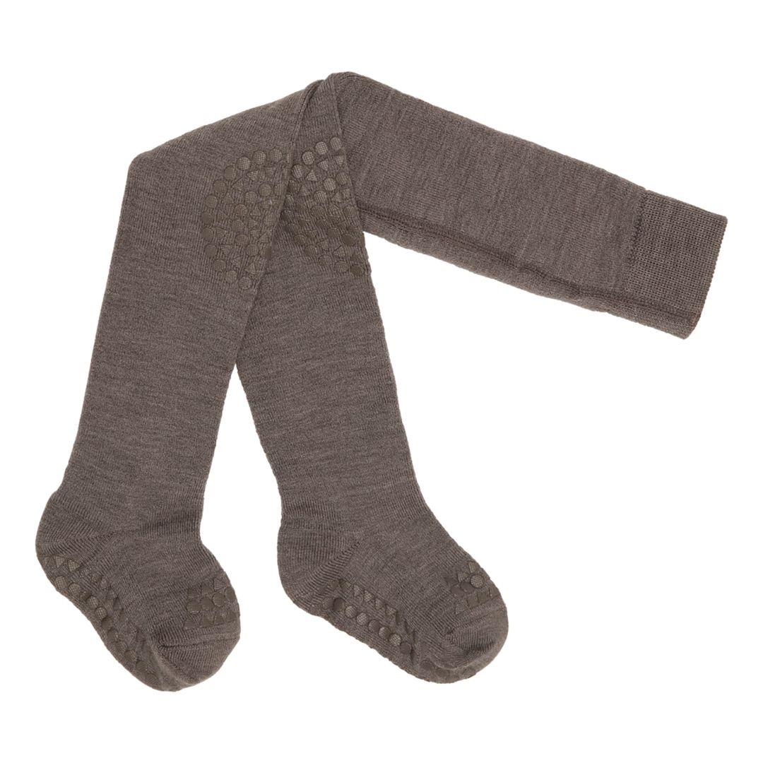 Strømpebukse, GoBabyGo, Merinoull, Antiskli, Brown Melange