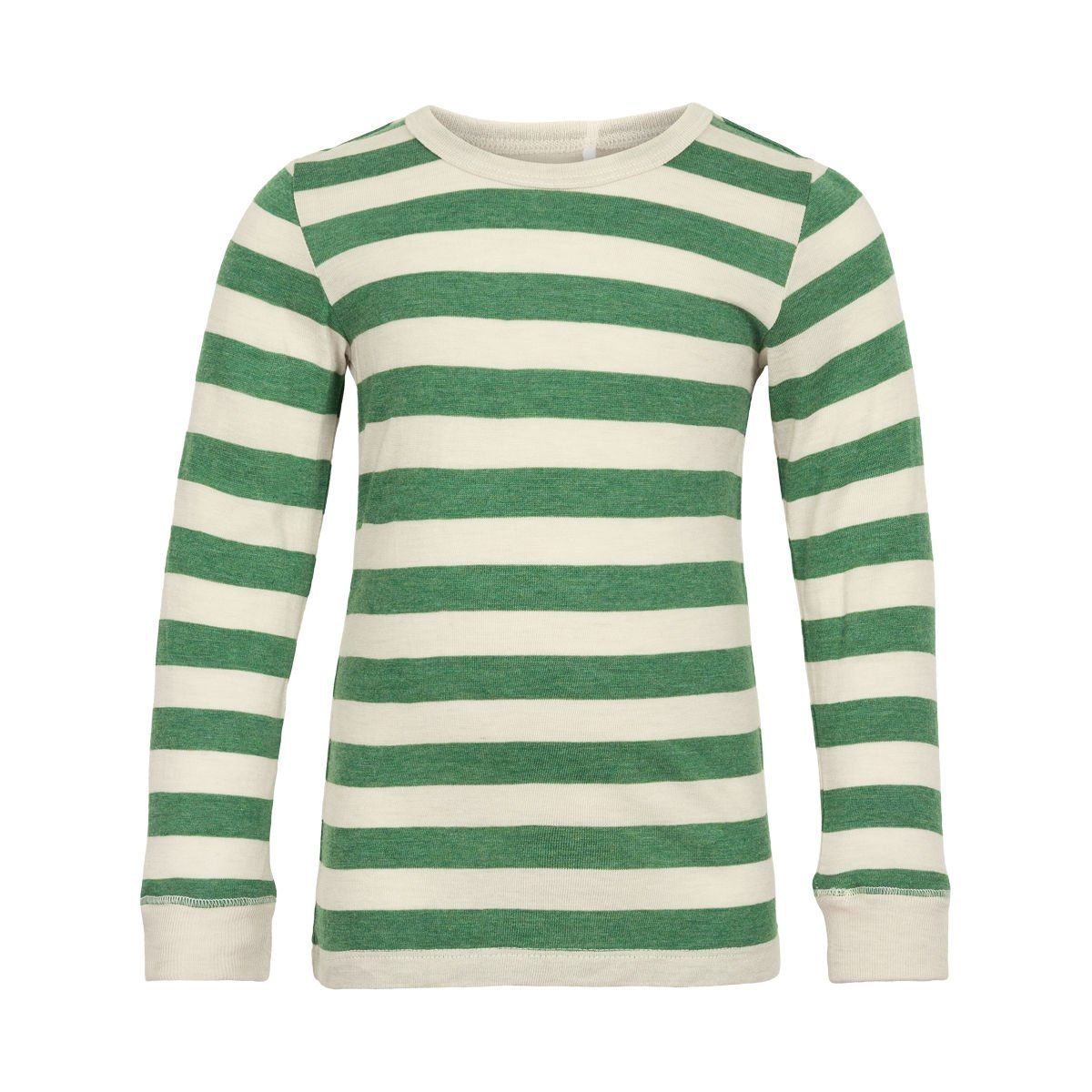 Celavi - Stripet Genser - Elm Green