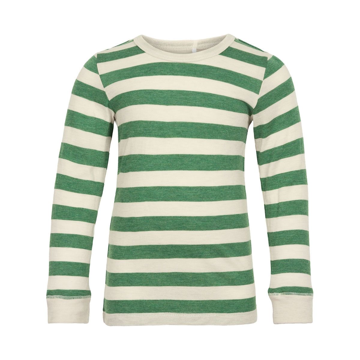 Celavi - Stripet Genser - Elm Green