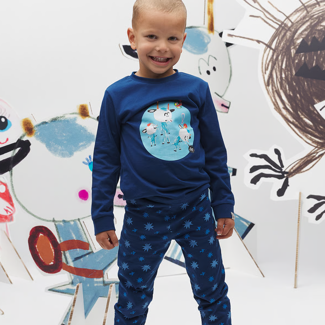 Gullkorn Design Pysjamas, Bukkene, Mørk Blå