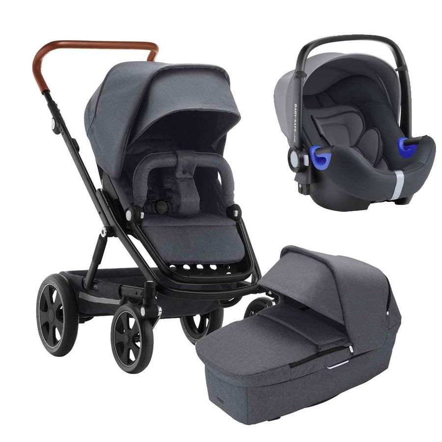 Vognpakke - Britax Go Big, Graphite Melange + Britax Babysafe I-Size Storm Grey