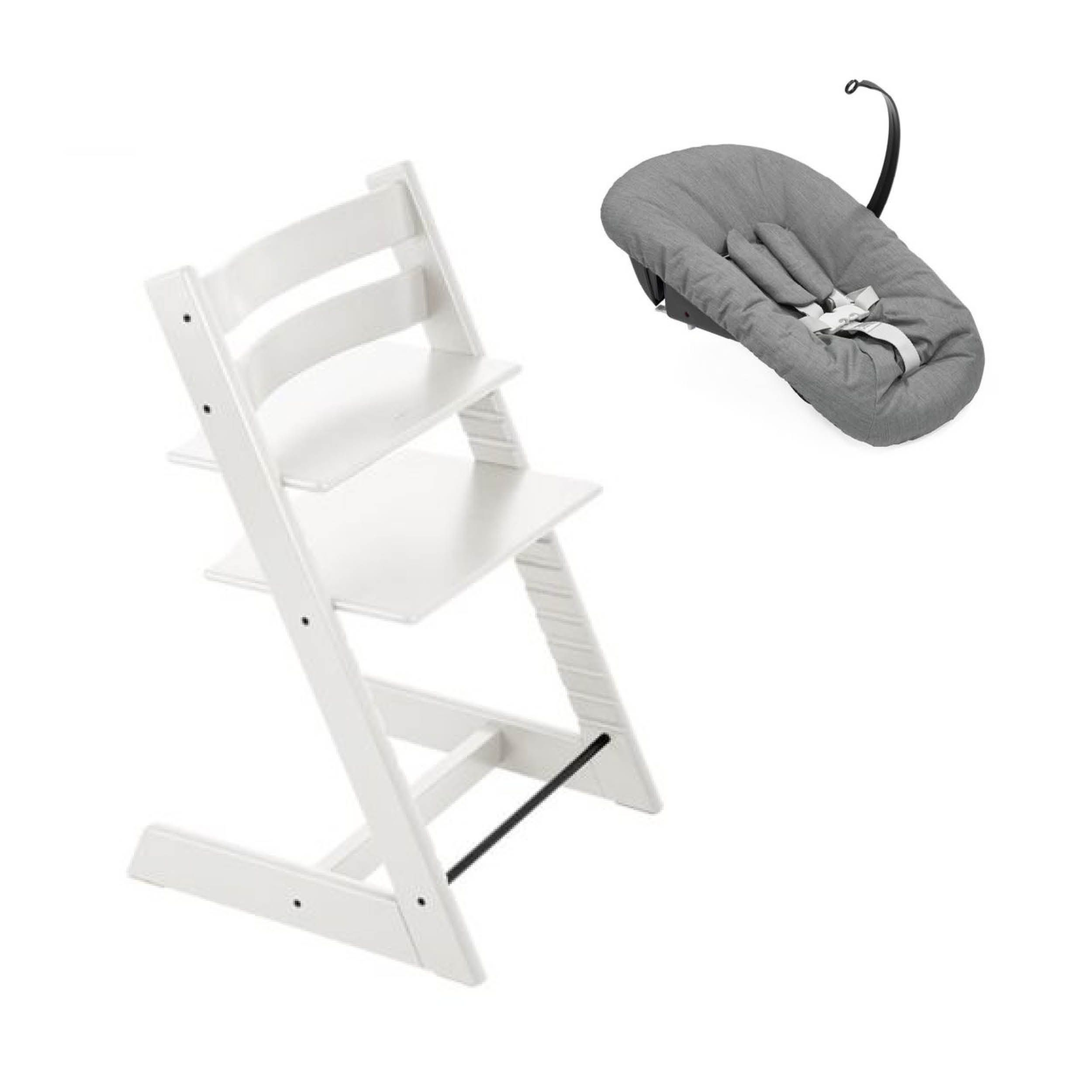 Nyfødtpakke, Stokke Tripp Trapp, Hvit + Newborn Set Anthracite