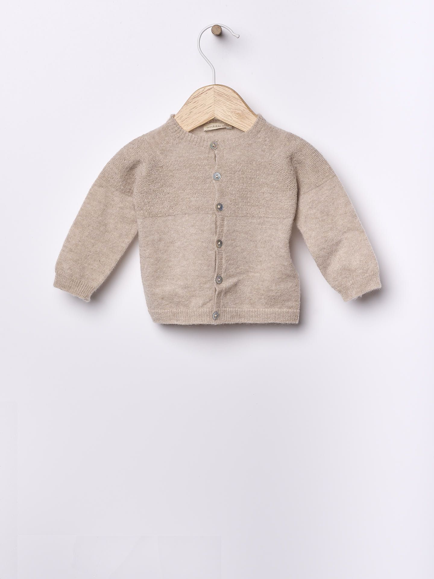 Wedoble Cardigan, Merinoull/Kasjmir, Beige