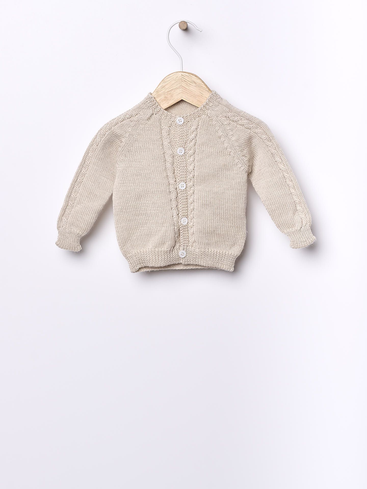 Wedoble Cardigan, Merinoull, Beige