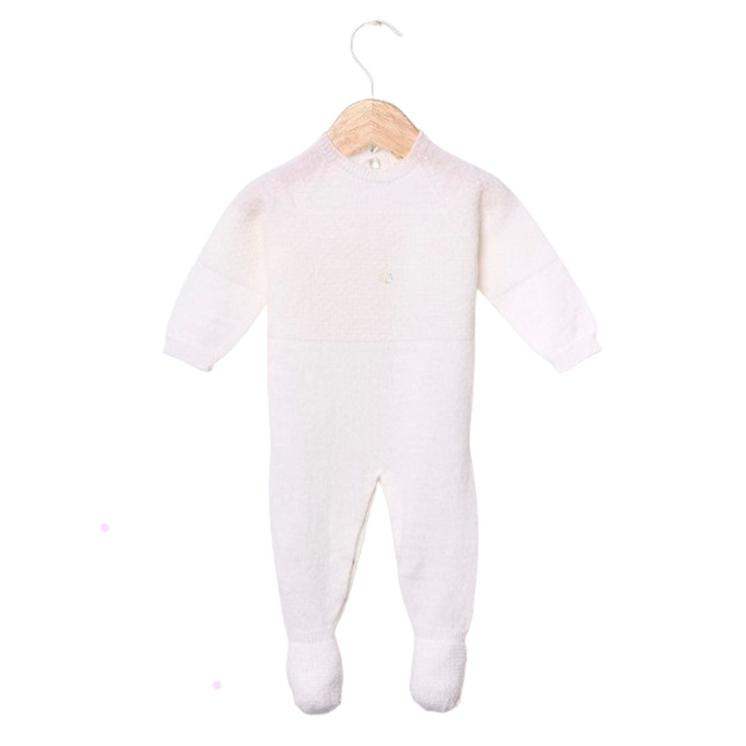 Wedoble Heldress m/fot, Merinoull, Hvit