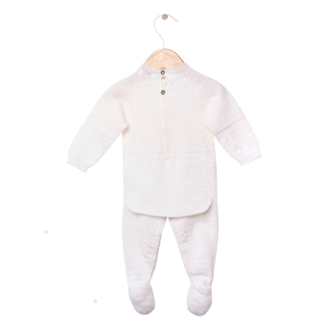 Wedoble Heldress m/fot, Merinoull, Hvit