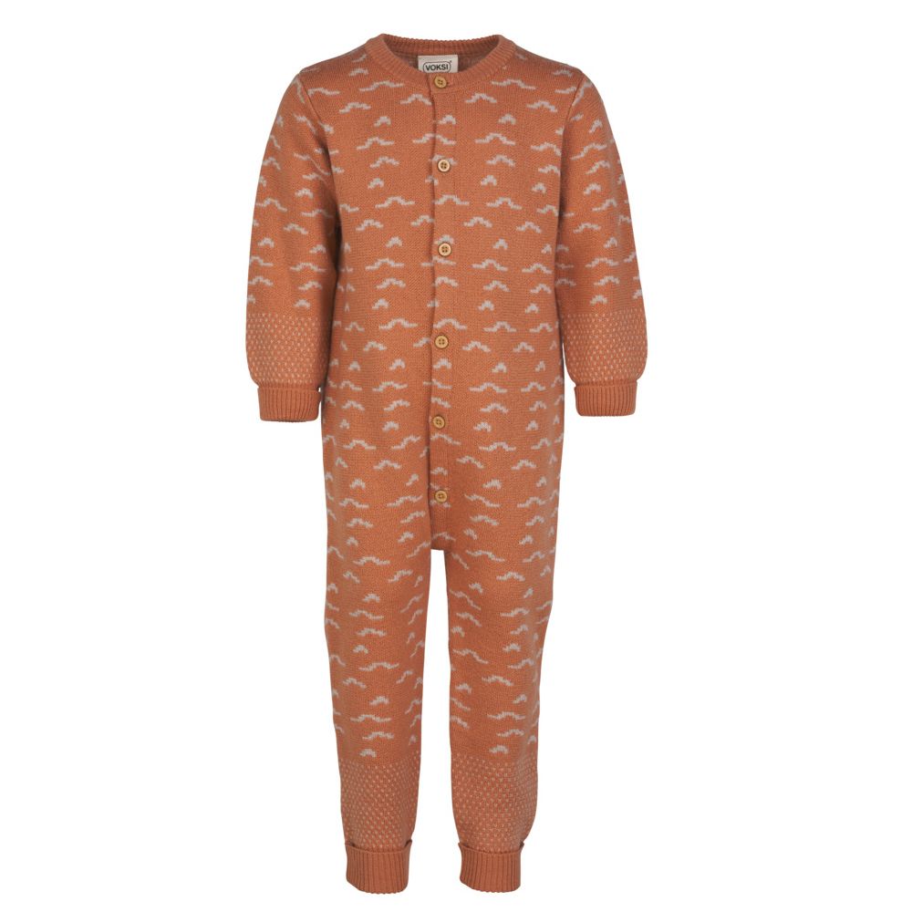 Voksi® Wool, Merinoull Jumpsuit Jacquard, Sandstone Peach